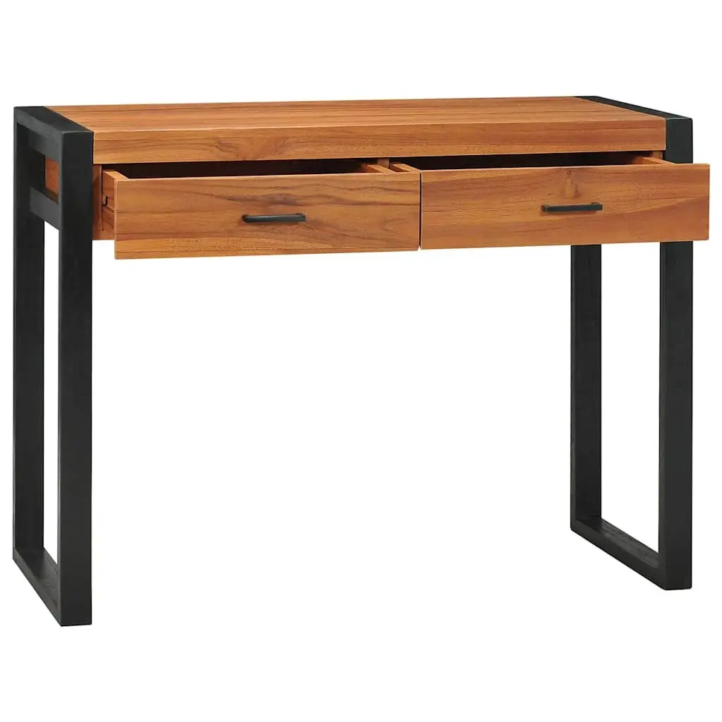 Wooden Desk with 2 Drawers 100x40x75 cm in Brown