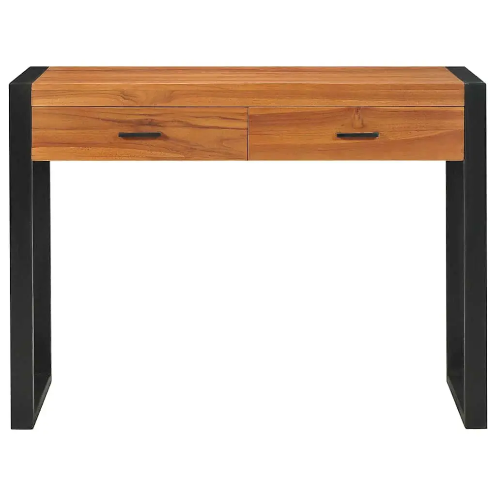 Wooden Desk with 2 Drawers 100x40x75 cm in Brown