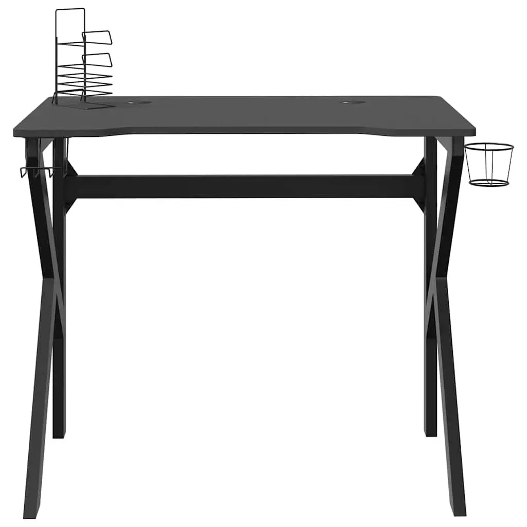 Ergonomic Gaming Desk with Black K Shape Legs