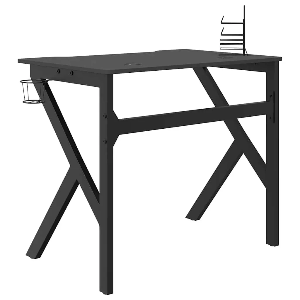 Ergonomic Gaming Desk with Black K Shape Legs