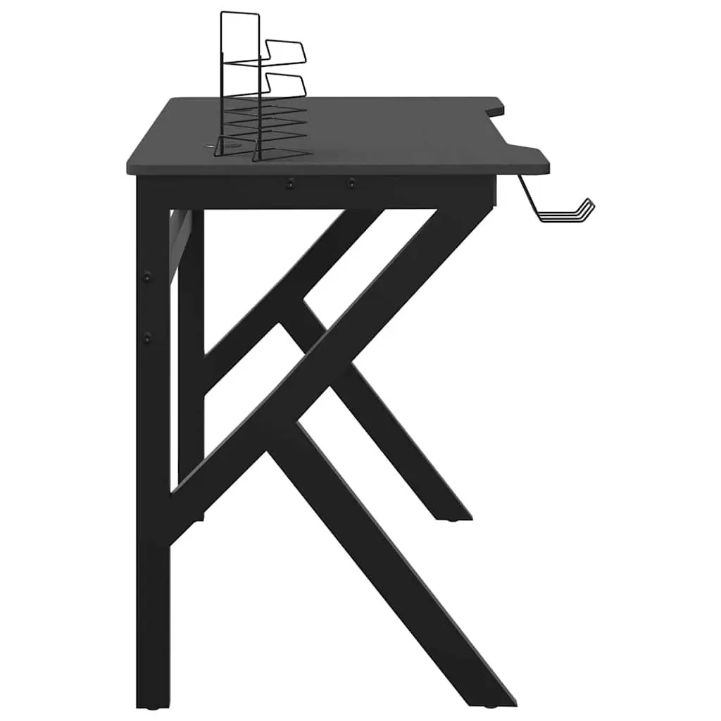 Ergonomic Gaming Desk with Black K Shape Legs
