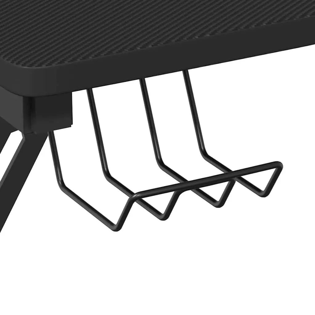 Gaming Desk Y Shape Legs Black 90x60x75cm Iron Frame