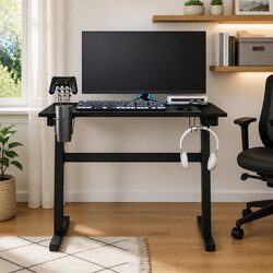 Ergonomic Gaming Desk with LED RGB Lighting
