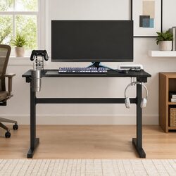 Ergonomic Gaming Desk with RGB LED Lighting 110x60x75cm