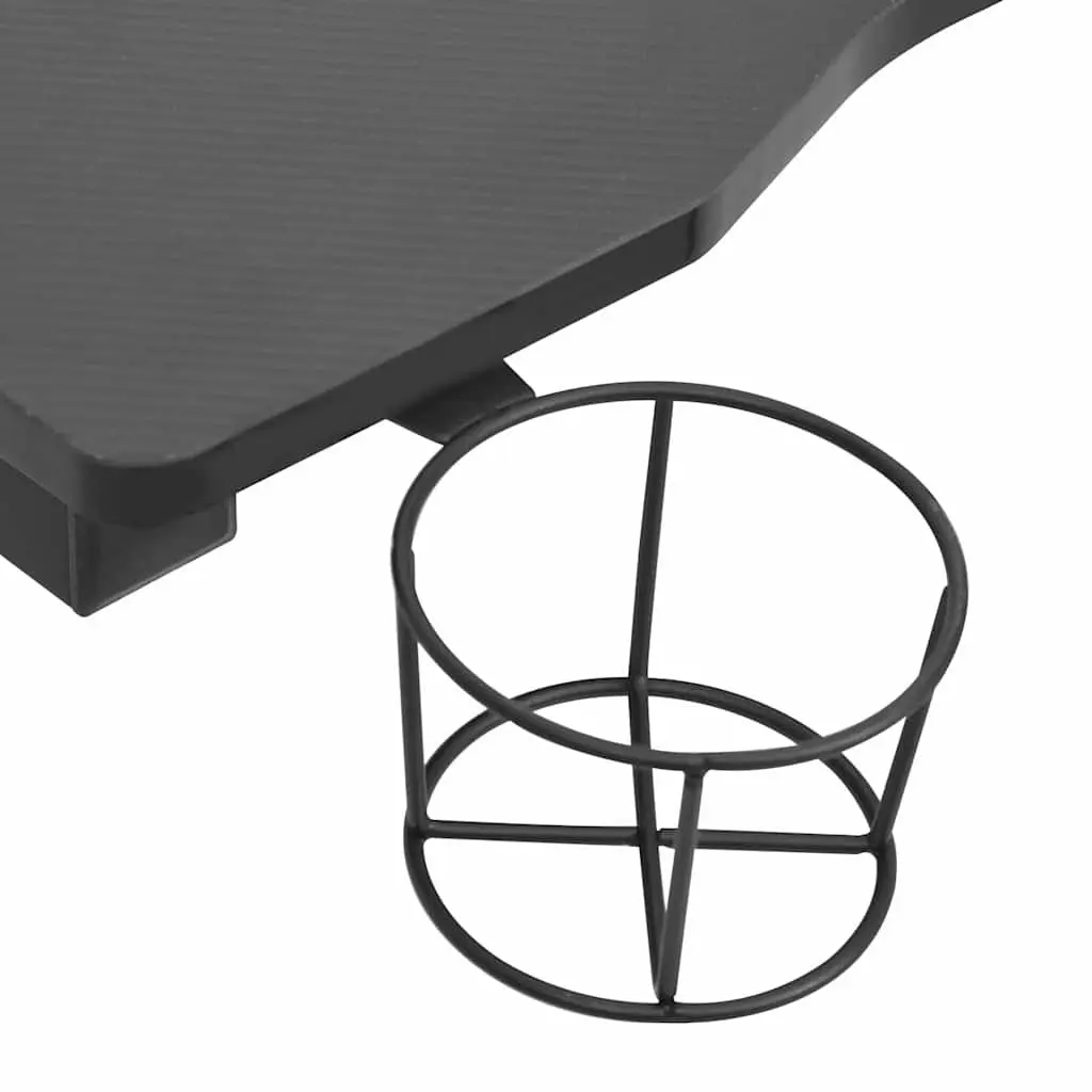 Ergonomic Black Gaming Desk with LED RGB Lighting