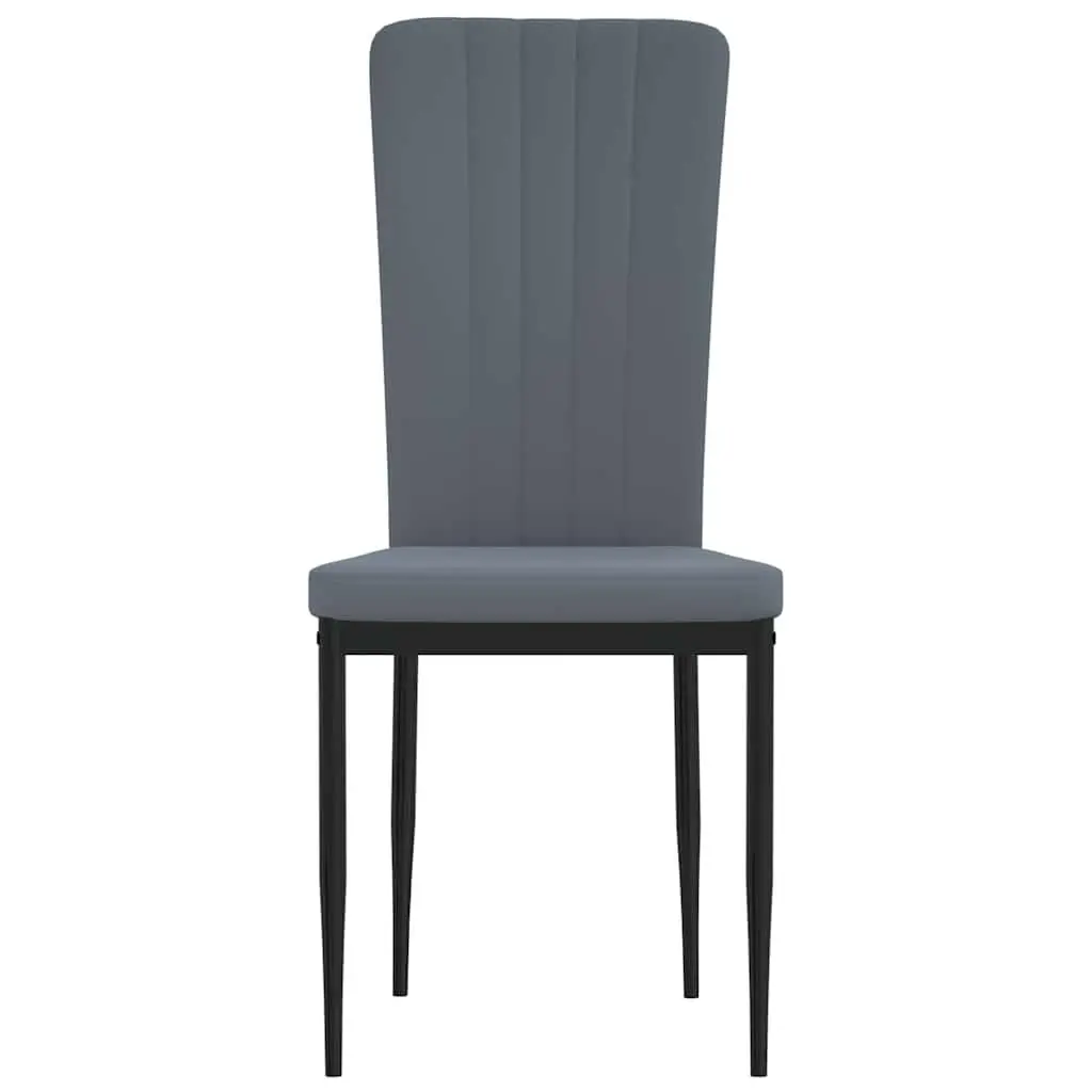 Dining Chairs Set of 4 Grey Velvet Kitchen Seat Padded Backrest Sturdy Frame