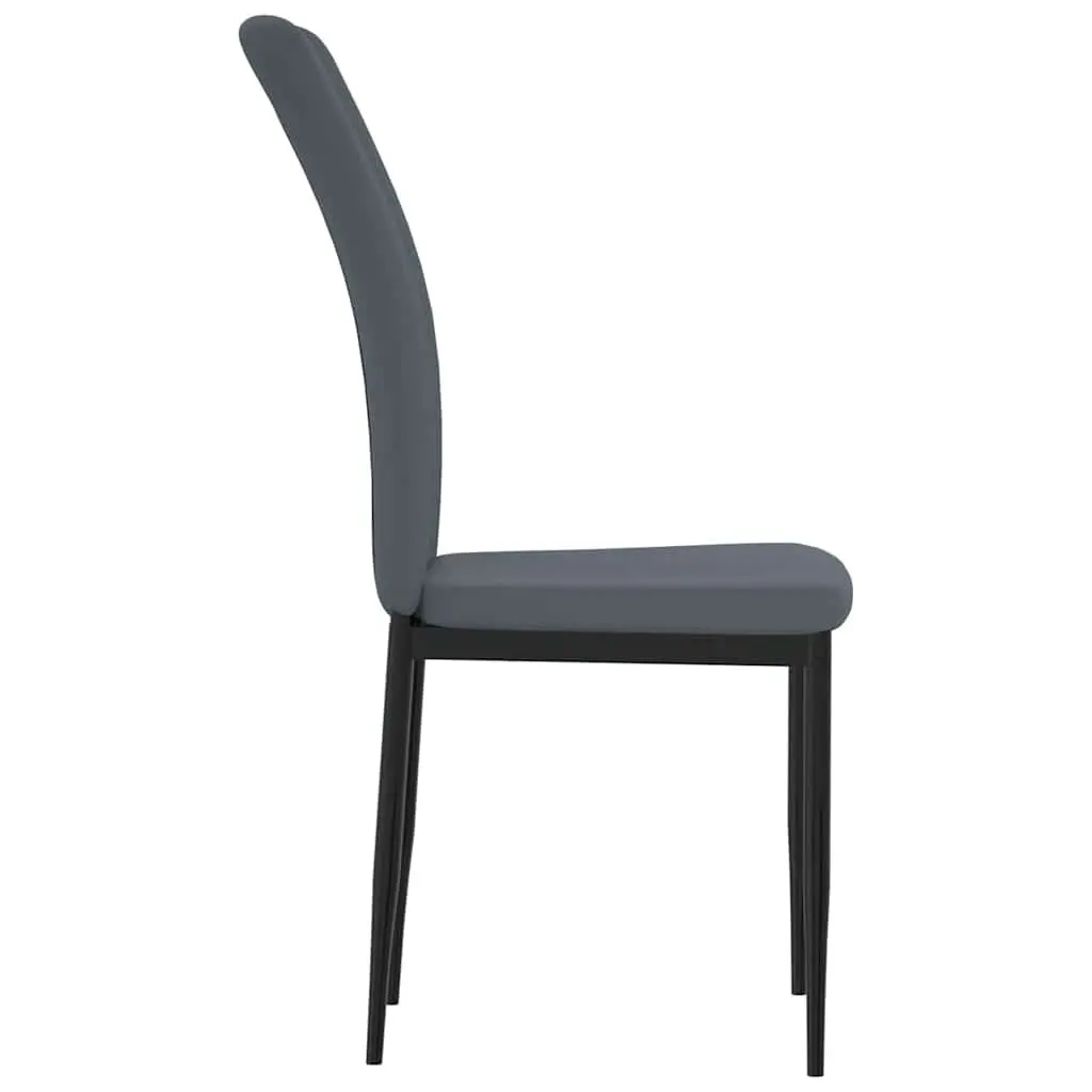 Dining Chairs Set of 4 Grey Velvet Kitchen Seat Padded Backrest Sturdy Frame
