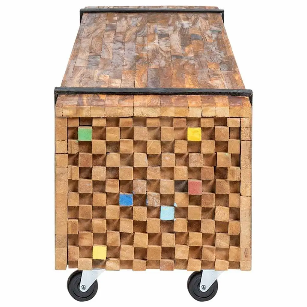 Solid Teak Wood TV Stand for Living Room Storage