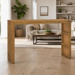 Teak Wood Console Table 110x35x75cm for Living Spaces