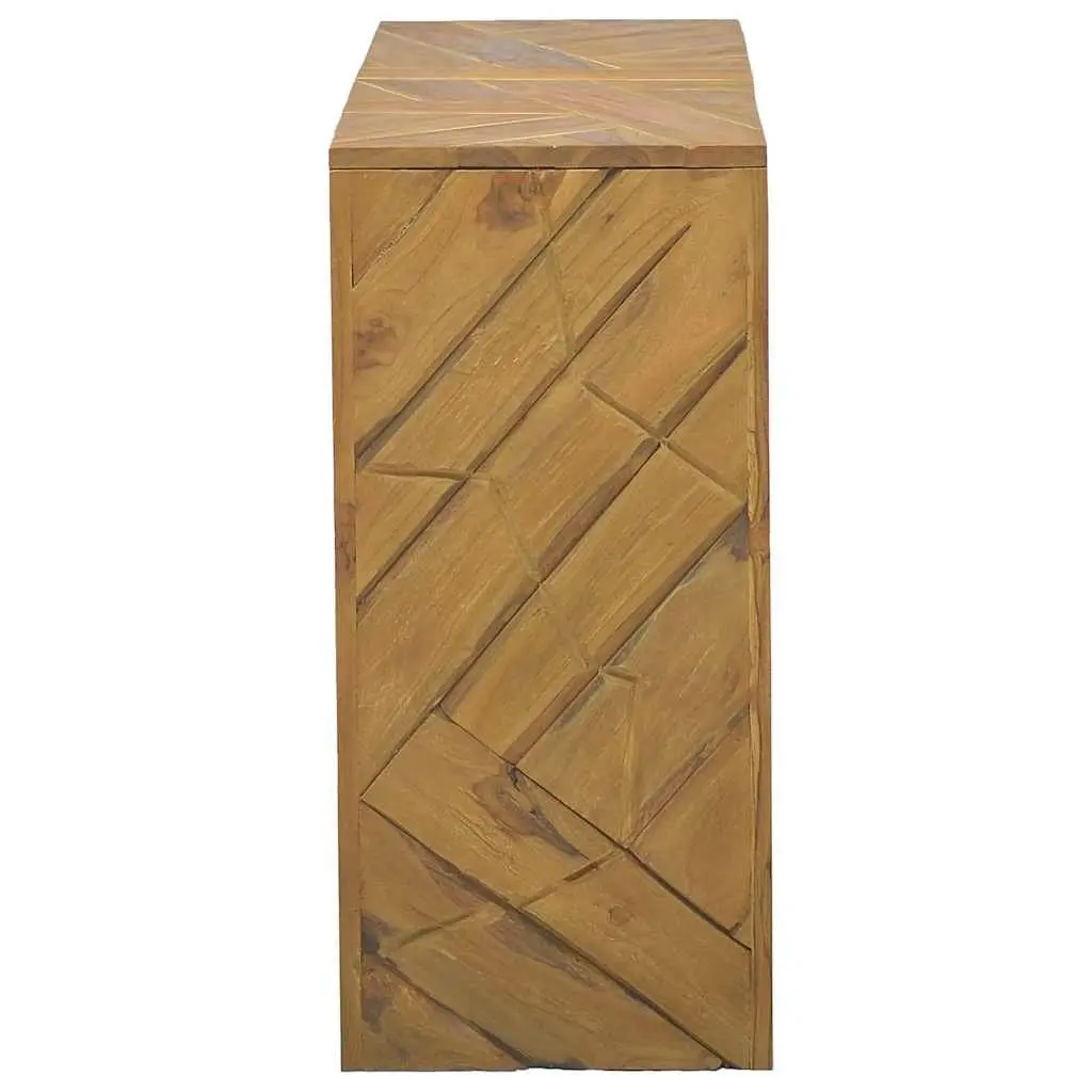 Teak Wood Console Table 110x35x75cm Rustic Style Accent Sideboard for Living Room