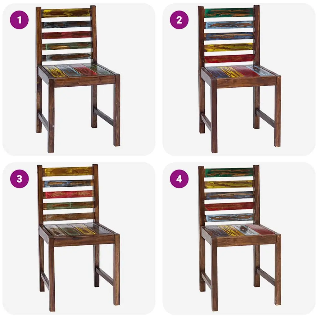 Vintage-Style Dining Chairs 2 pcs Handmade Reclaimed Wood