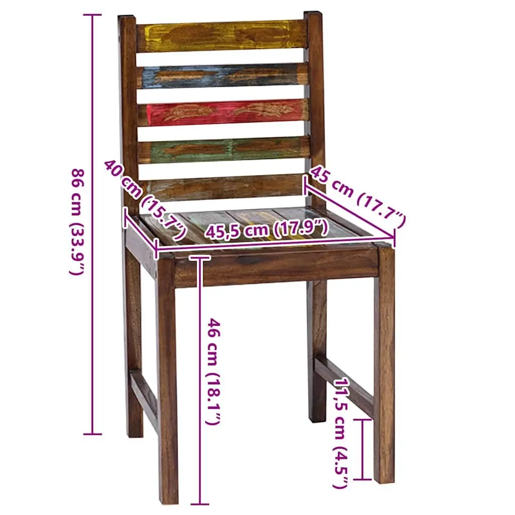 Vintage-Style Dining Chairs 2 pcs Handmade Reclaimed Wood