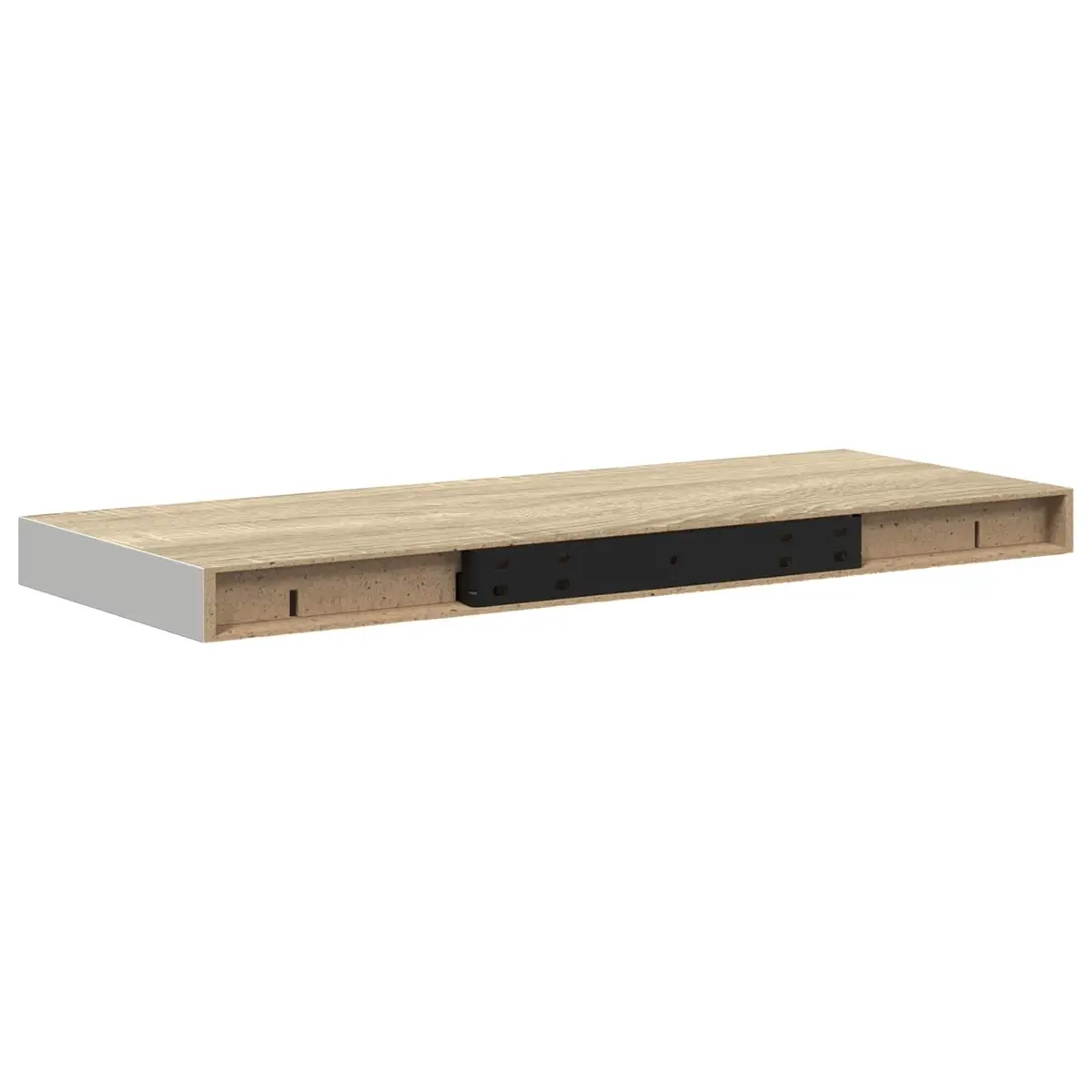 Floating Wall Shelves Oak White 60x23.5cm MDF 2 Piece
