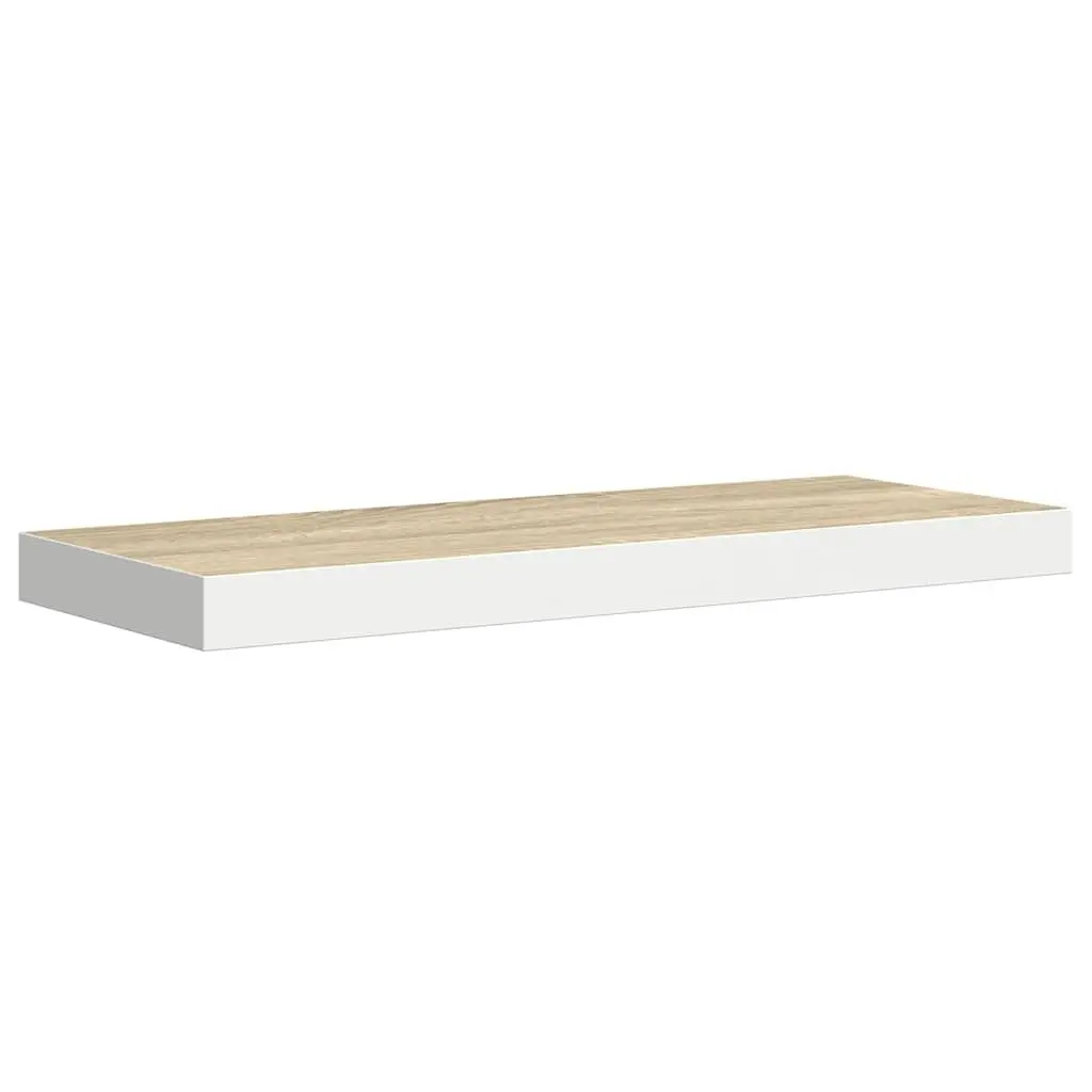 Floating Wall Shelves Oak White 60x23.5cm MDF 2 Piece