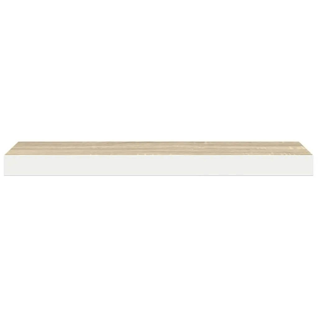 Floating Wall Shelves Oak White 60x23.5cm MDF 2 Piece