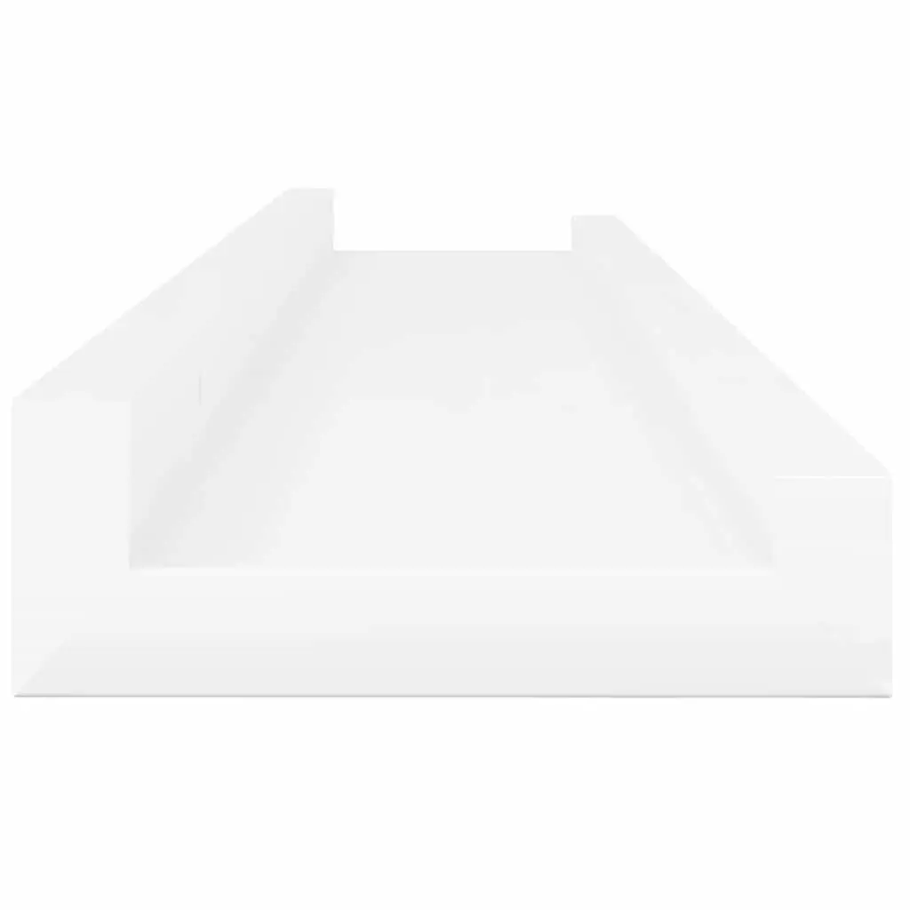 Wall Shelves High Gloss White 60x9x3 cm MDF Floating Storage Display Shelving 2 Piece