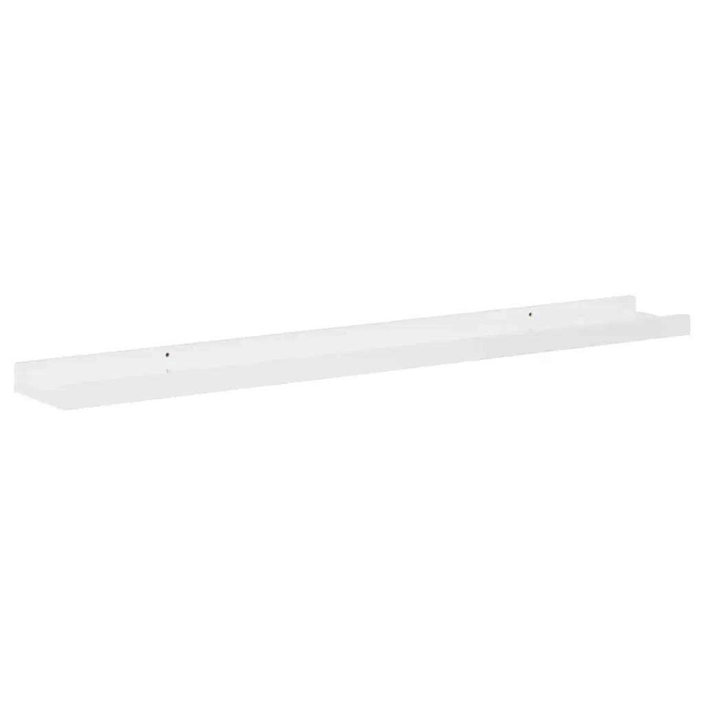 Wall Shelves High Gloss White 80 x 9 x 3 cm MDF 2 Piece Floating Storage Display Unit
