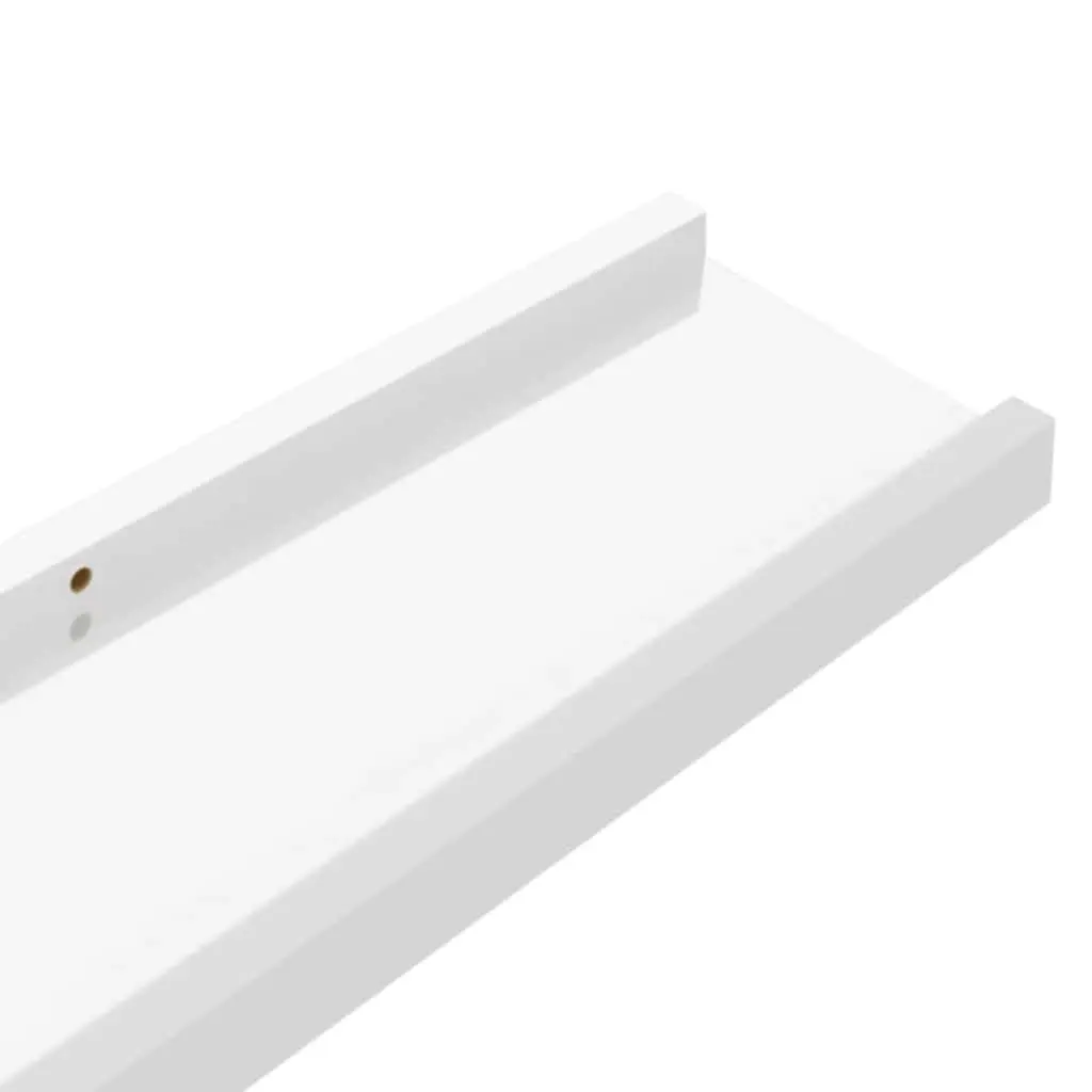 Wall Shelves High Gloss White 80 x 9 x 3 cm MDF 2 Piece Floating Storage Display Unit