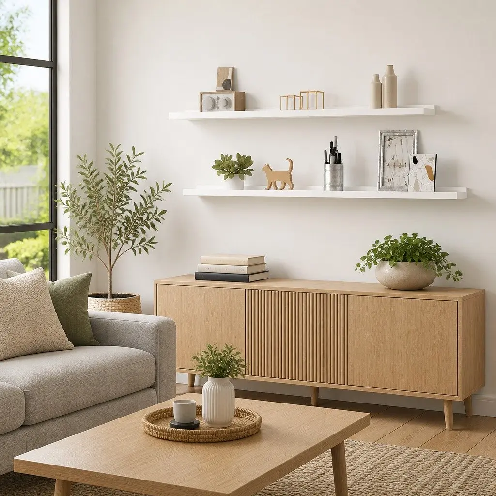 Wall Shelves Floating White 100x9x3 cm Storage Display Shelving 2 Piece