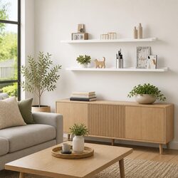 White Floating Wall Shelves 2 pcs 100x9x3 cm