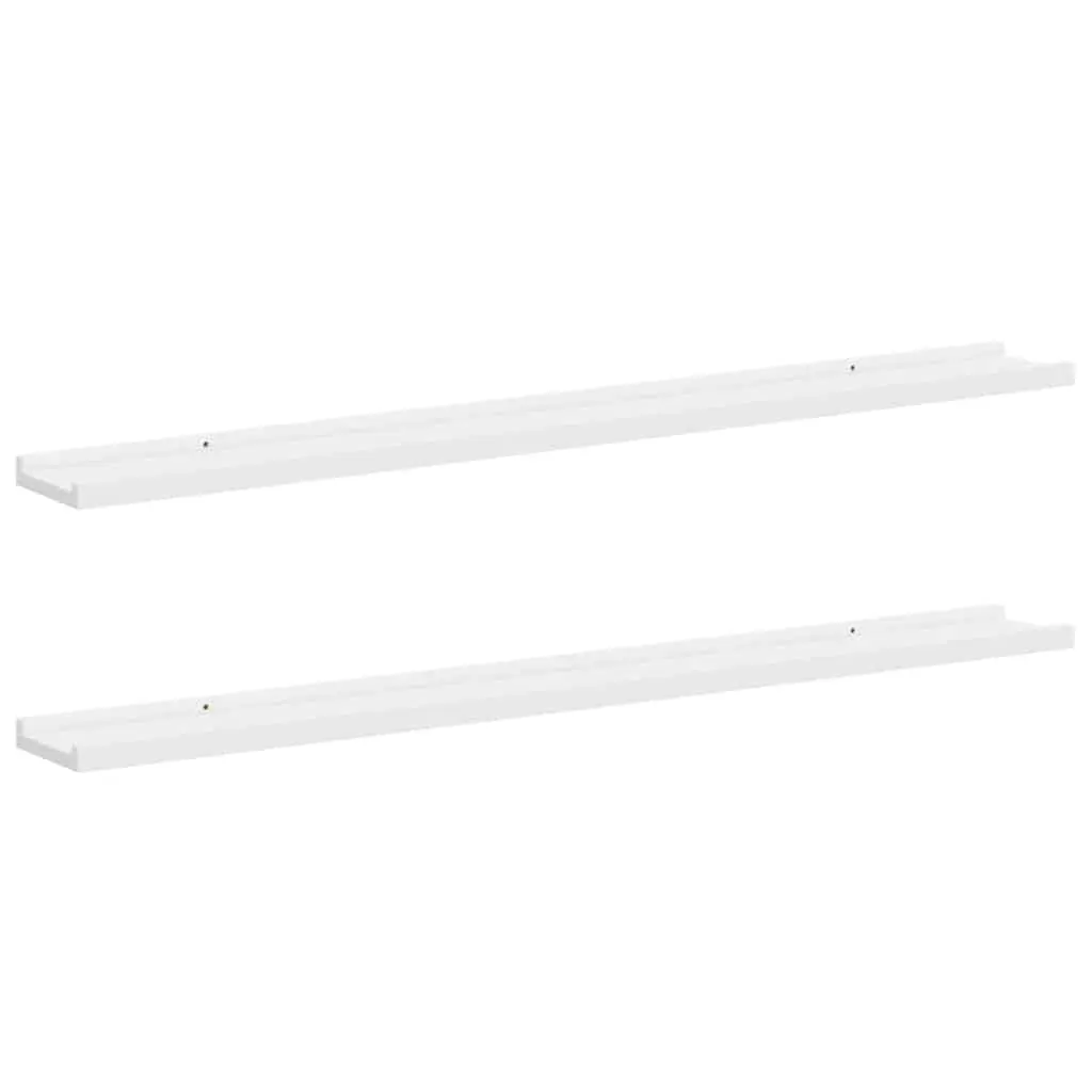 Wall Shelves Floating White 100x9x3 cm Storage Display Shelving 2 Piece