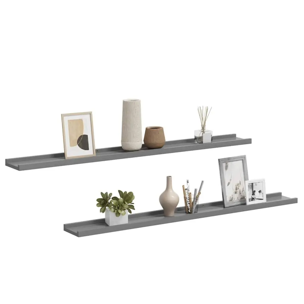 Wall Shelves Grey 100x9x3 cm MDF Floating Shelving Unit