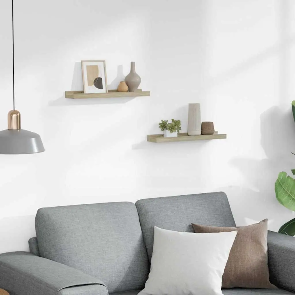 Wall Shelves Sonoma Oak Floating Storage Shelving 40 x 9 x 3 cm MDF