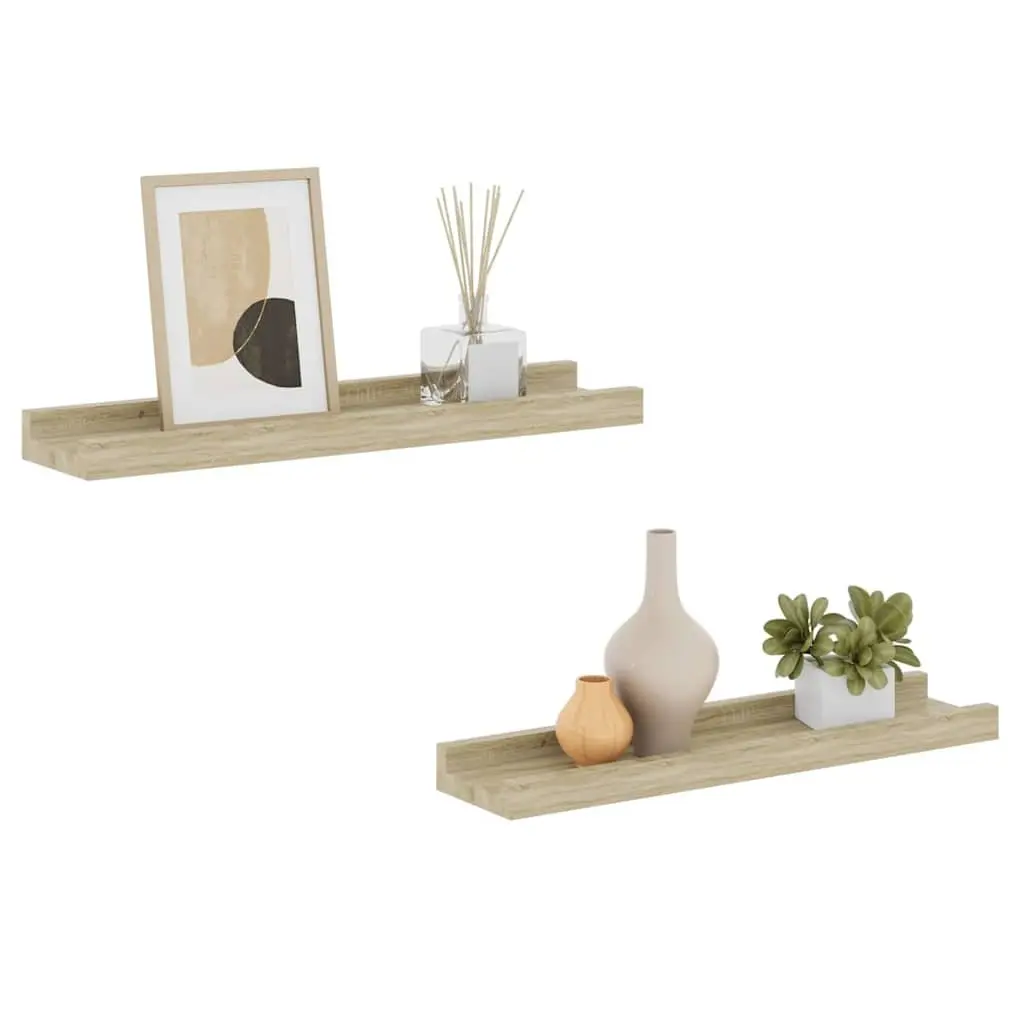 Wall Shelves Sonoma Oak Floating Storage Shelving 40 x 9 x 3 cm MDF