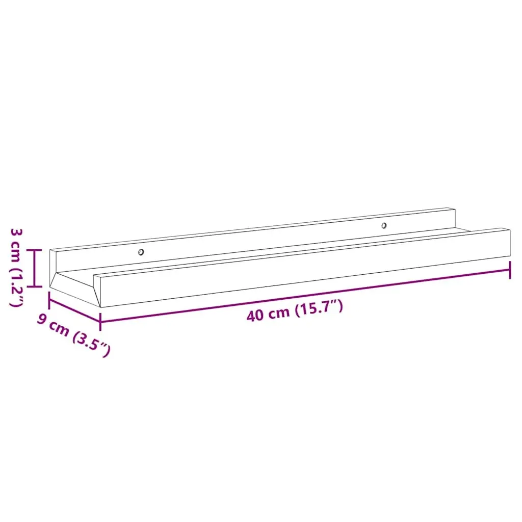 Wall Shelves Sonoma Oak Floating Storage Shelving 40 x 9 x 3 cm MDF
