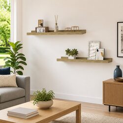 Brown Sonoma Oak Wall Shelves Set of 2, 60x9x3 cm