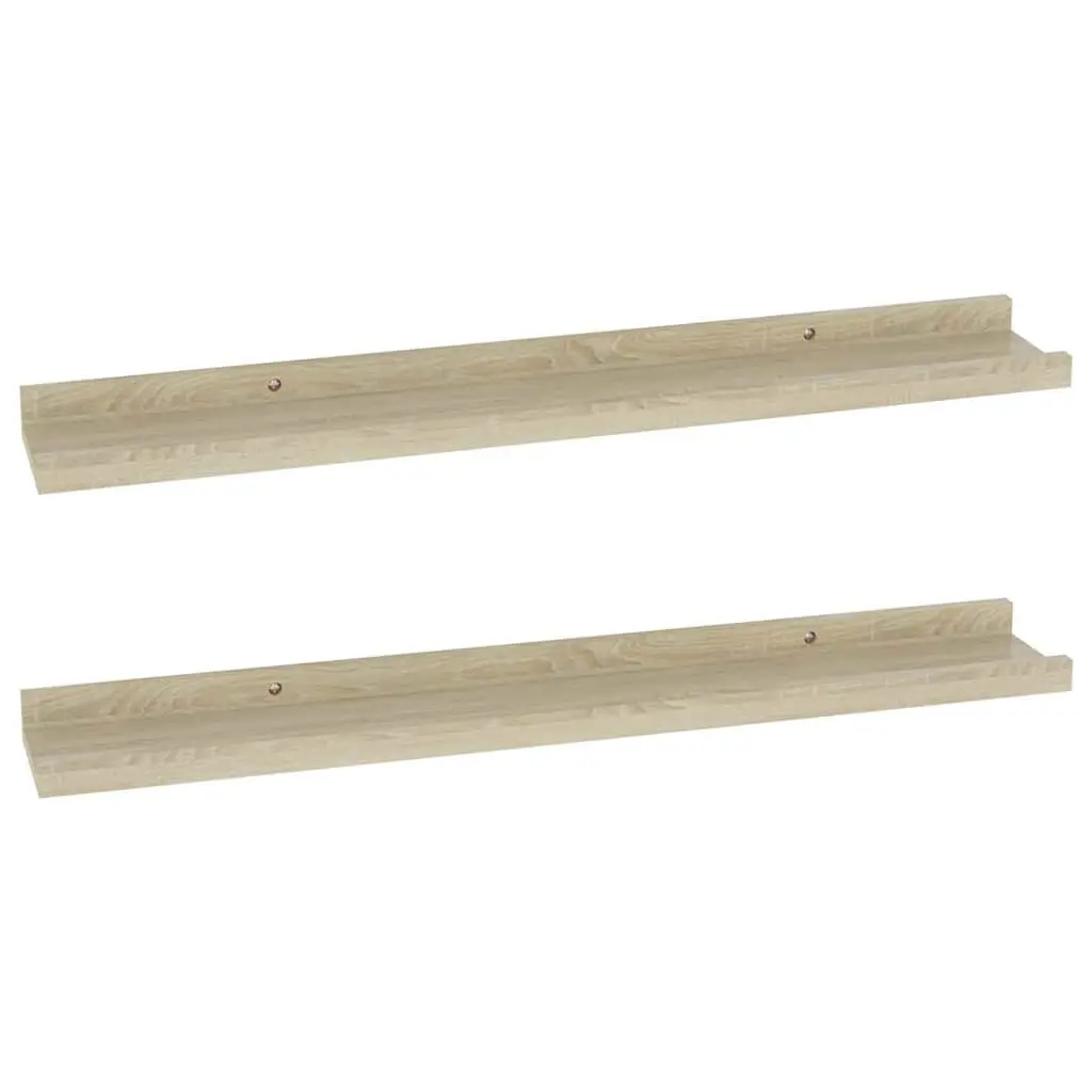 Wall Shelves Brown Sonoma Oak 60x9x3 cm MDF Storage Shelving Display Ledges 2 Piece