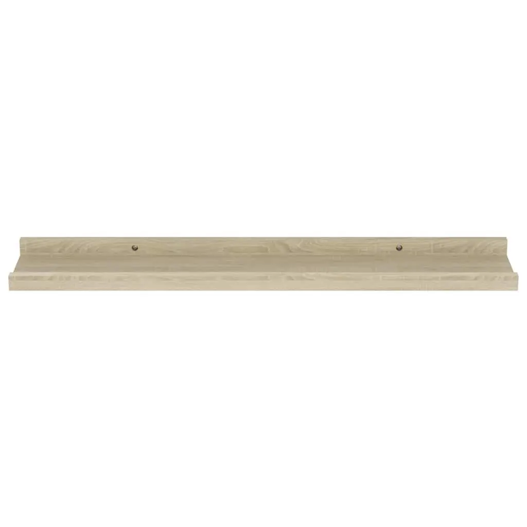 Wall Shelves Brown Sonoma Oak 60x9x3 cm MDF Storage Shelving Display Ledges 2 Piece