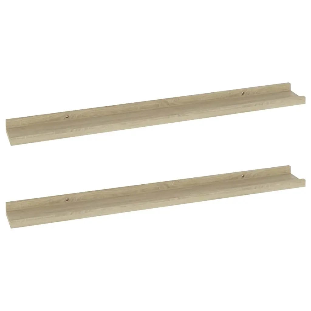Wall Shelves Floating Brown 80x9x3 cm MDF 2 Piece