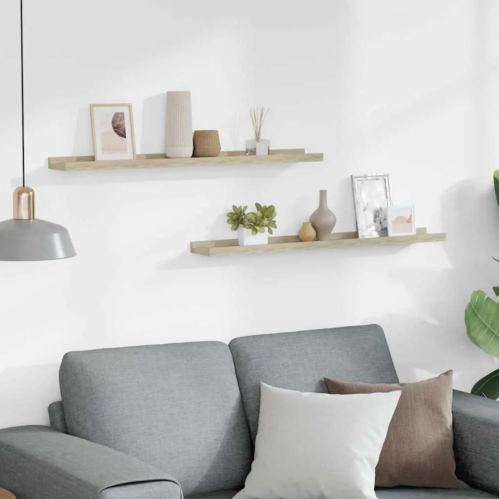 Wall Shelves Floating Brown 80x9x3 cm MDF 2 Piece