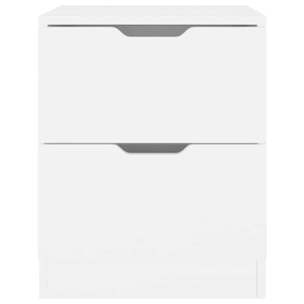 White Bedside Table 40x40x50cm Modern Storage Unit 2pcs