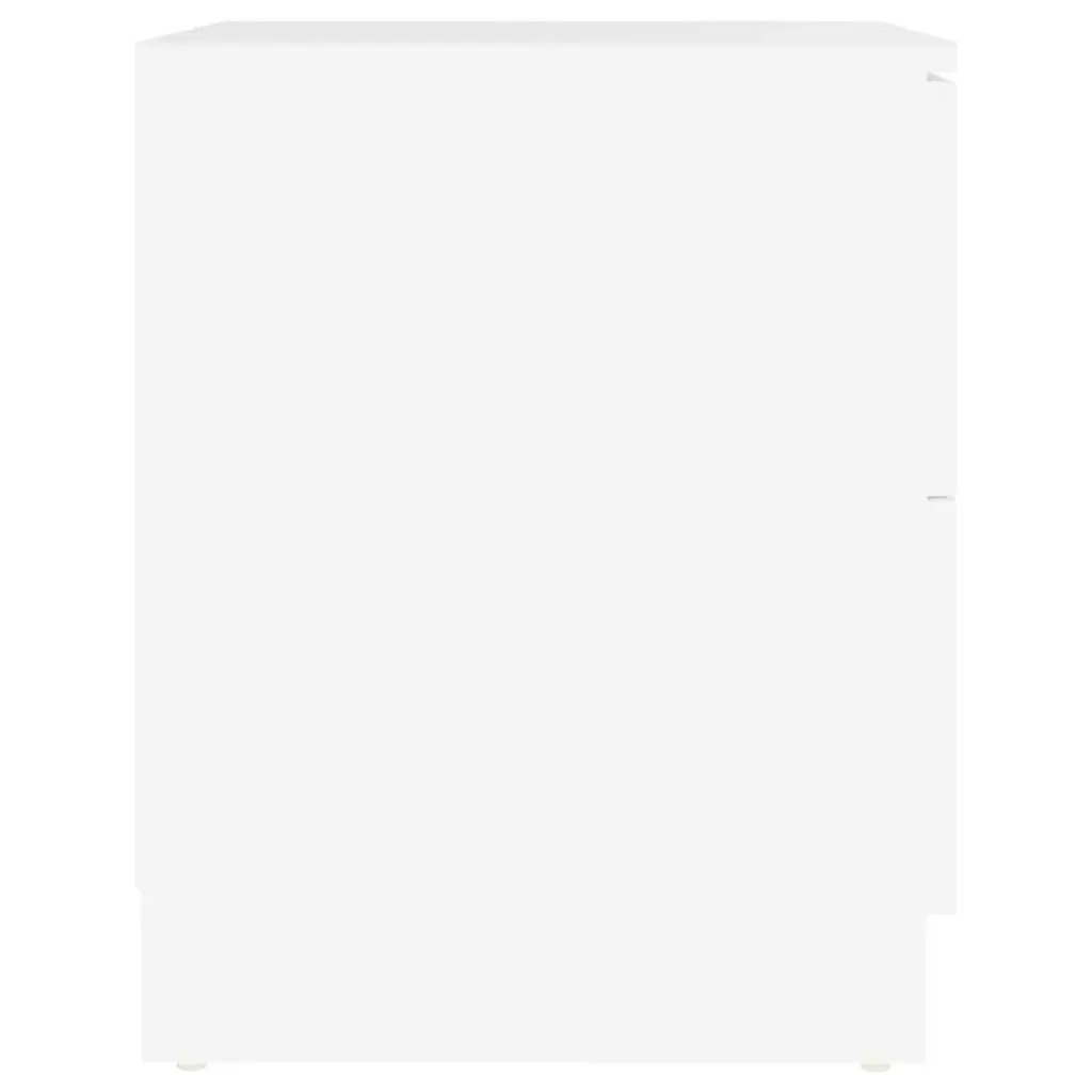 White Bedside Table 40x40x50cm Modern Storage Unit 2pcs