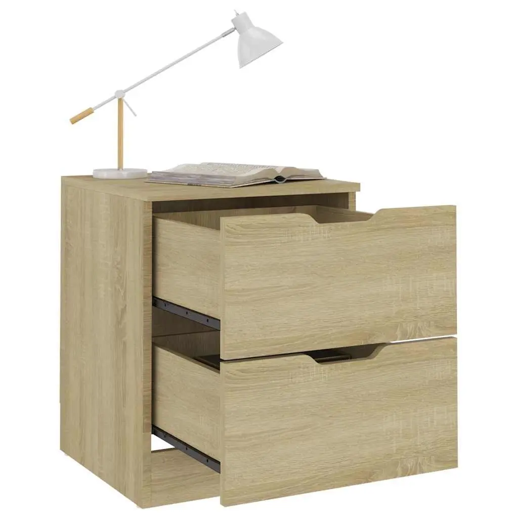 Bedside Table Brown Engineered Wood 40x40x50 cm