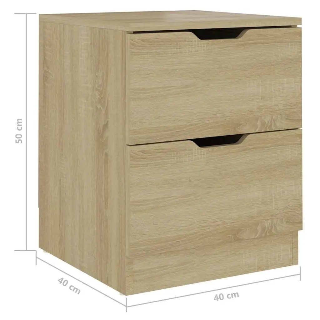 Bedside Table Brown Engineered Wood 40x40x50 cm