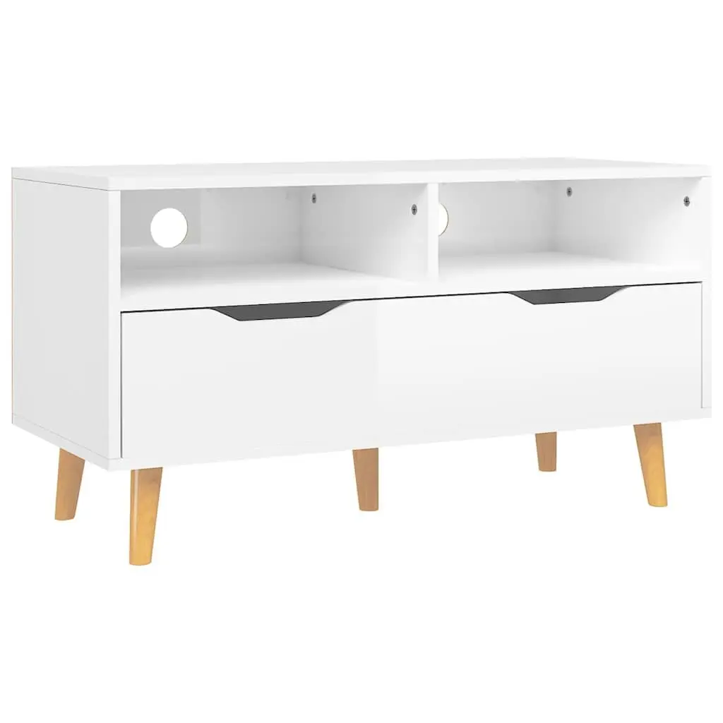 White High Gloss TV Cabinet for Living Spaces