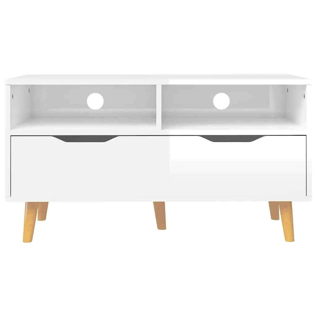 White High Gloss TV Cabinet for Living Spaces