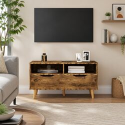Warm Brown Engineered Wood TV Cabinet for Living Rooms