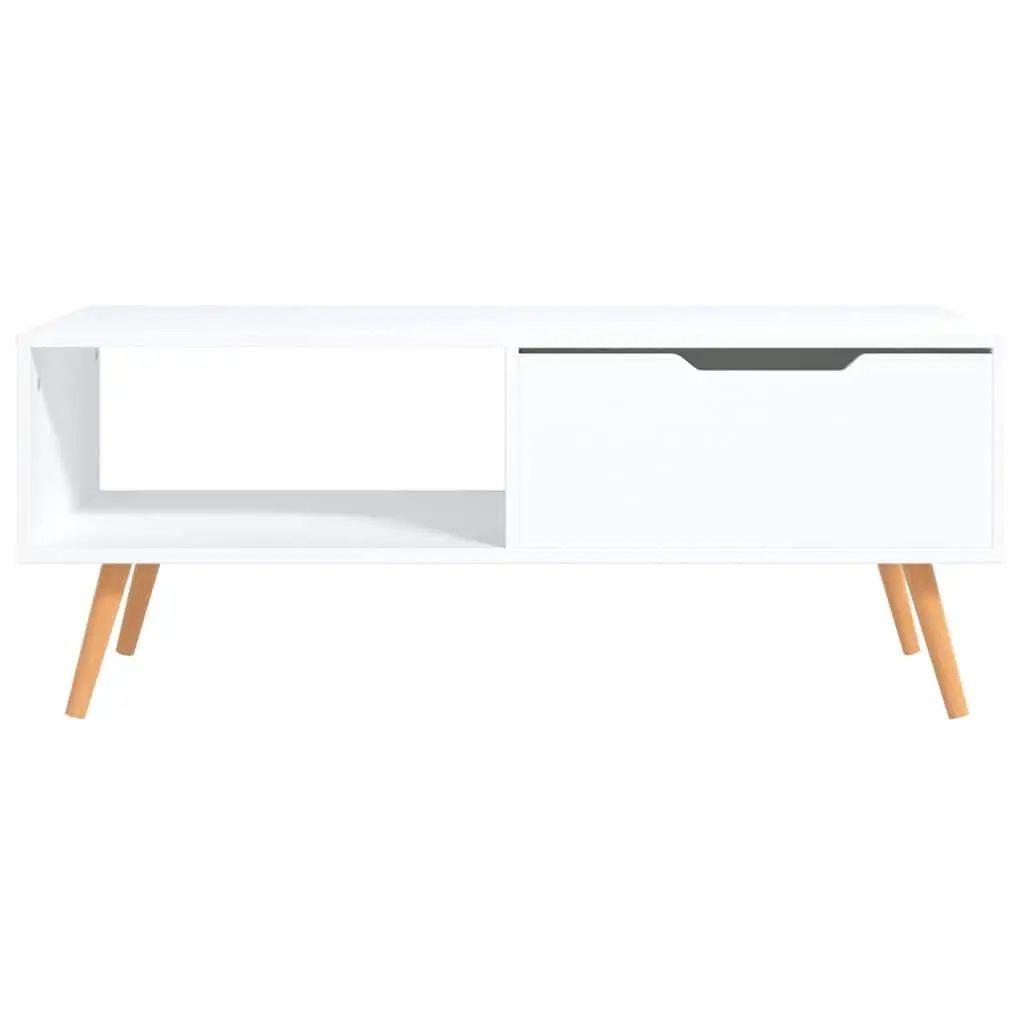 White Engineered Wood Coffee Table for Living Rooms
