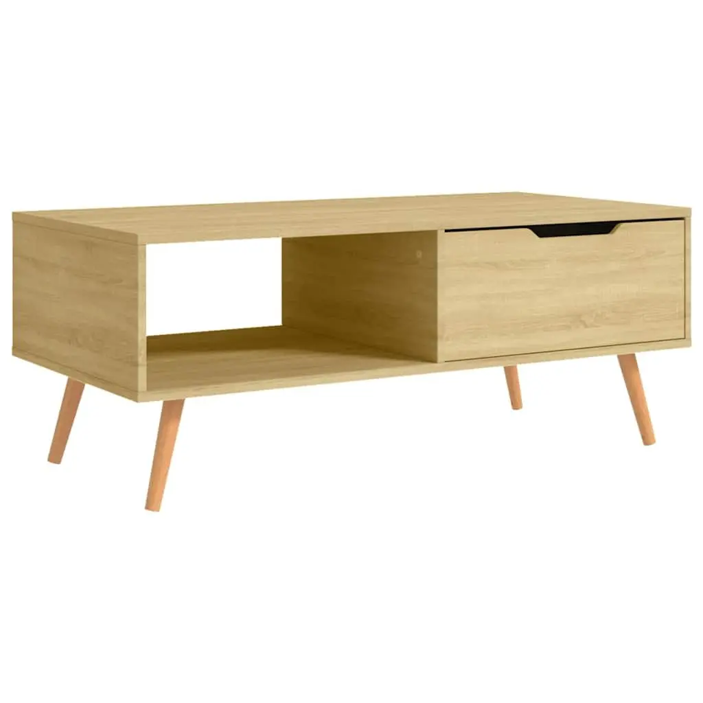 Coffee Table Brown Engineered Wood Living Room Accent Table