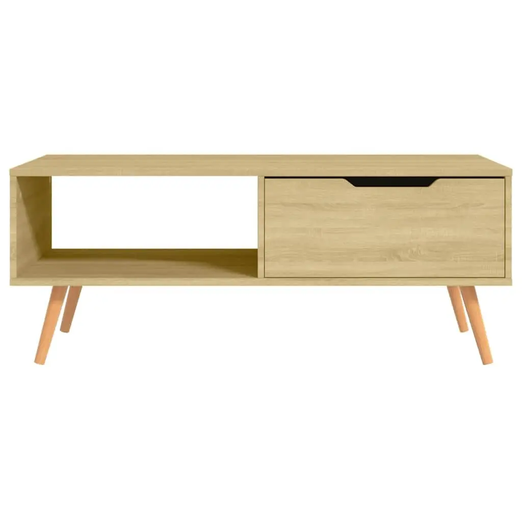 Coffee Table Brown Engineered Wood Living Room Accent Table