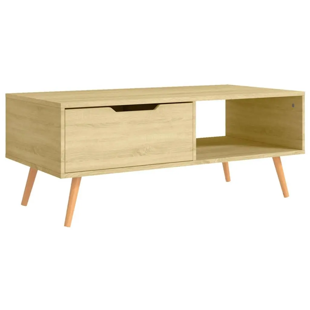 Coffee Table Brown Engineered Wood Living Room Accent Table