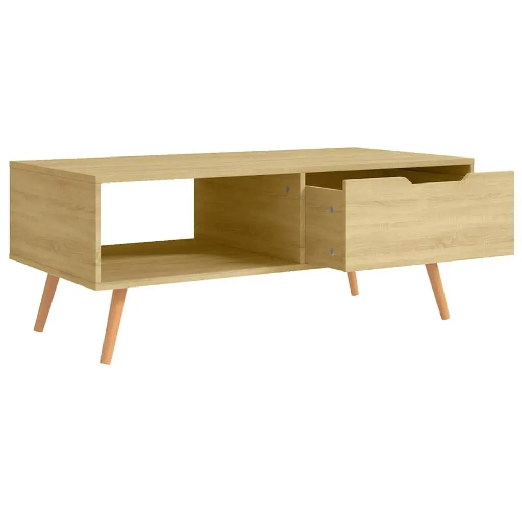 Coffee Table Brown Engineered Wood Living Room Accent Table