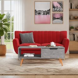 Warm Grey Engineered Wood Coffee Table for Living Room