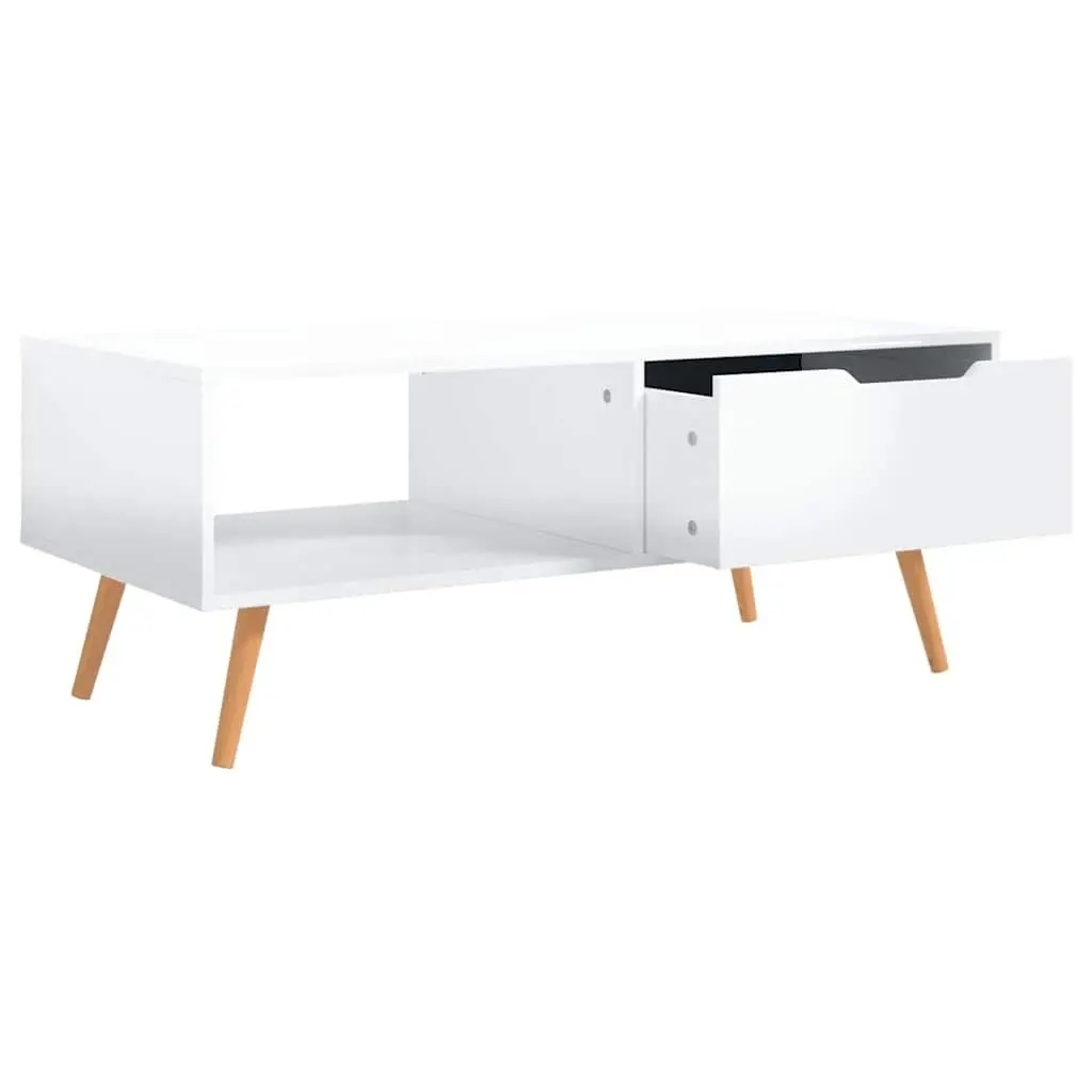 Coffee Table High Gloss White 100 x 49.5 x 43 cm Engineered Wood