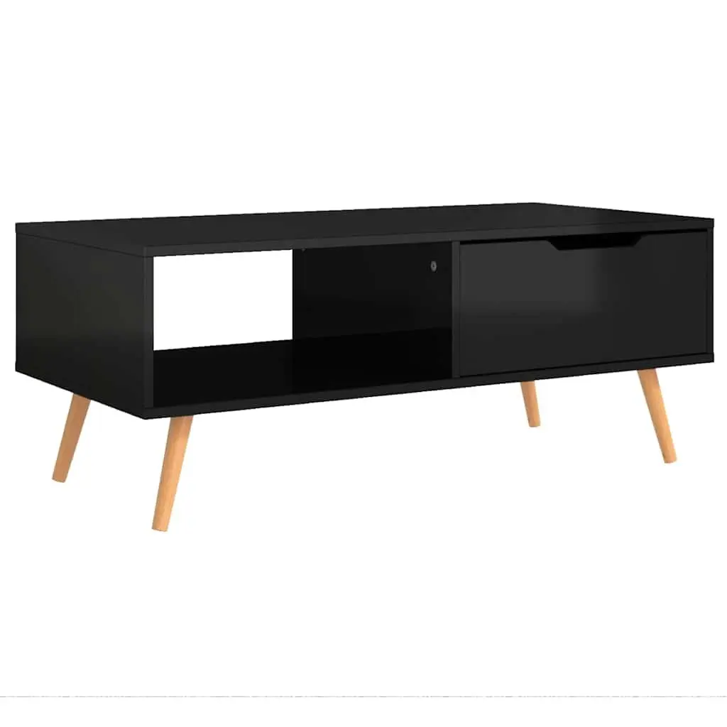High Gloss Black Coffee Table for Living Room