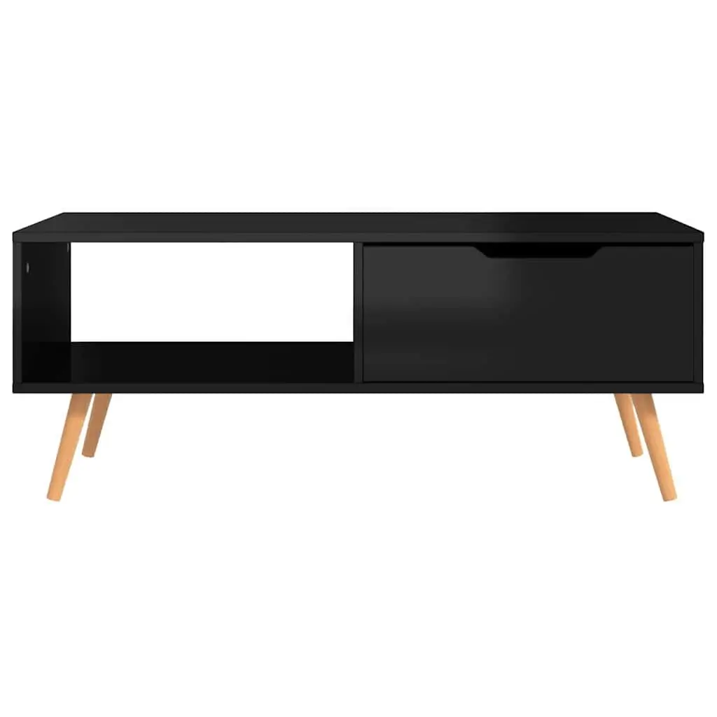 High Gloss Black Coffee Table for Living Room